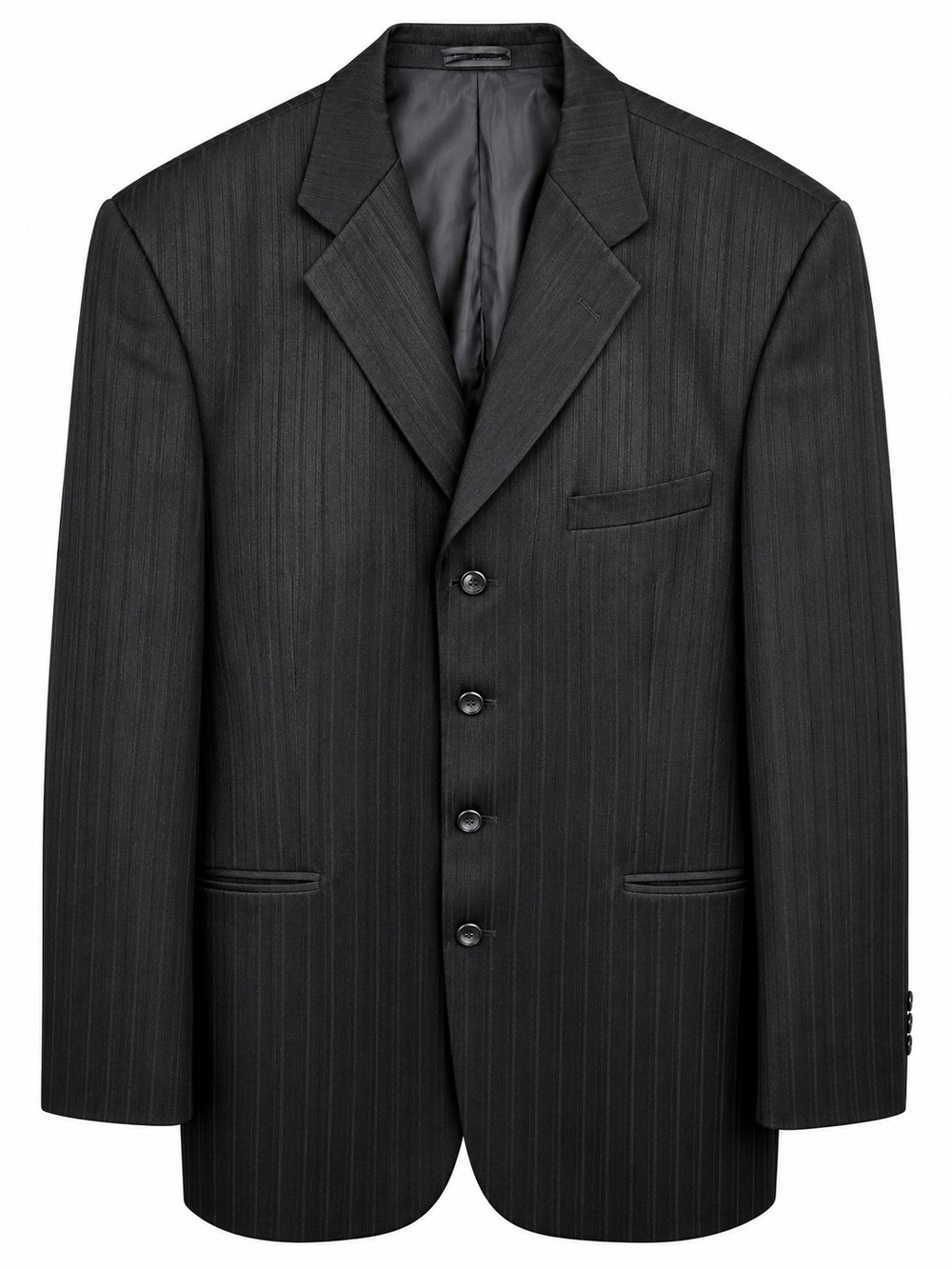 Pacelli Uomo Moda Men's Hand Tailored Classic Black Pinstripe Blazer